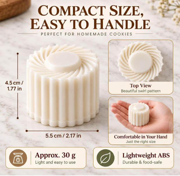 2-in-1 Jam Cookie Mold – Double-Ended Thumbprint Cookie Stamp