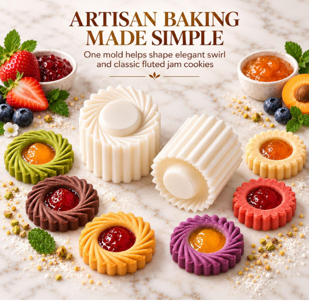 2-in-1 Jam Cookie Mold – Double-Ended Thumbprint Cookie Stamp