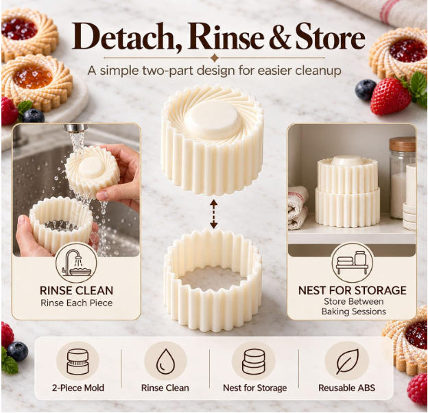 2-in-1 Jam Cookie Mold – Double-Ended Thumbprint Cookie Stamp