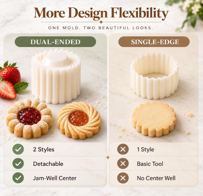 2-in-1 Jam Cookie Mold – Double-Ended Thumbprint Cookie Stamp