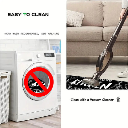 Cobblestone bath mat care: hand wash recommended, vacuum to clean