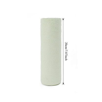 Small green microfiber towel roll