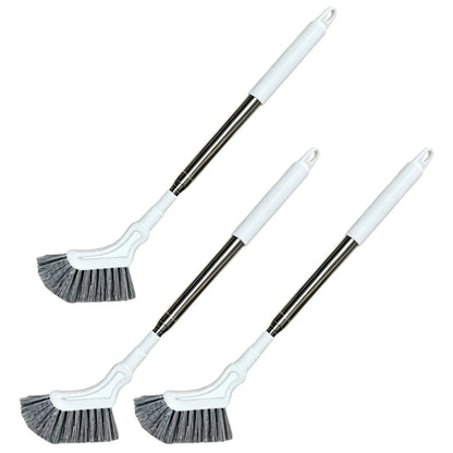 Three extendable floor scrub brushes