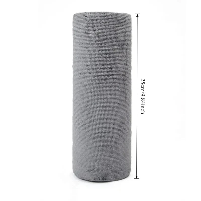 Large gray microfiber towel roll