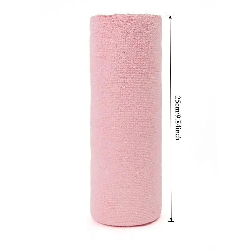 Large pink microfiber towel roll