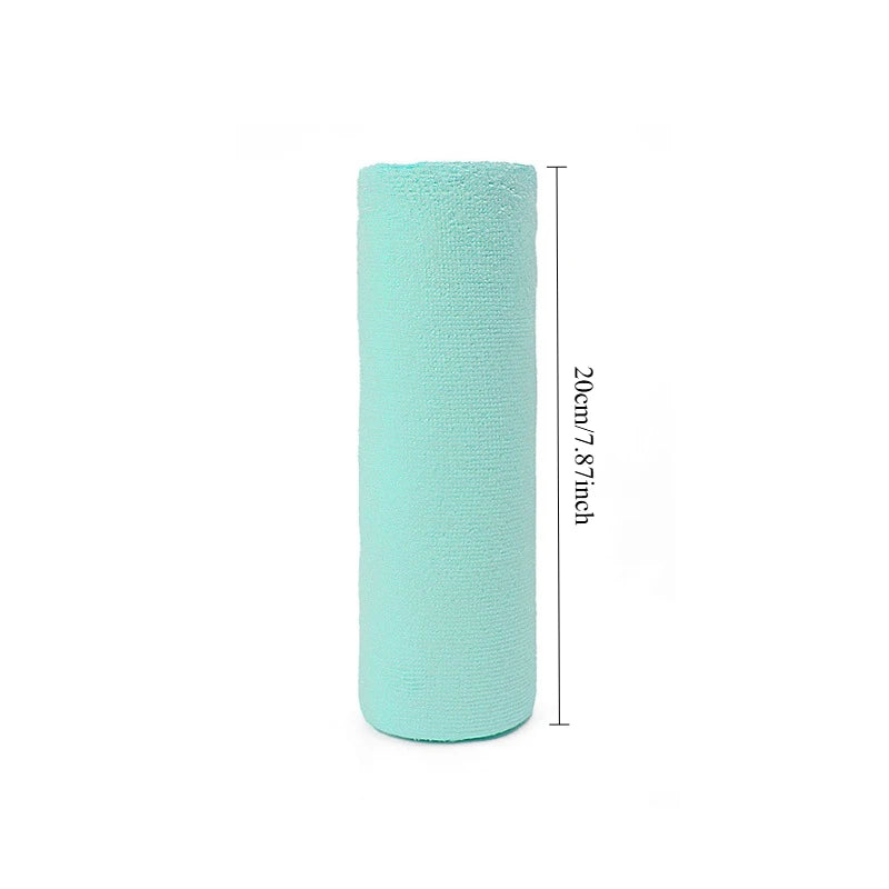 Small aqua microfiber towel roll