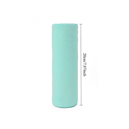 Small aqua microfiber towel roll